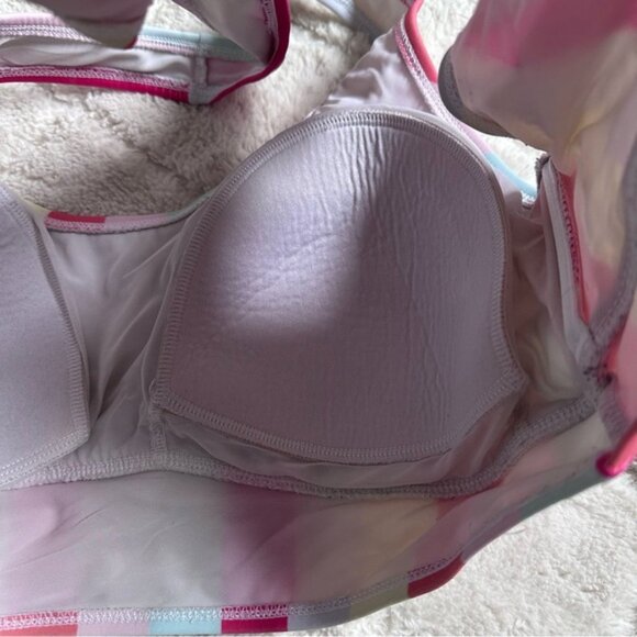 Torrid | Pastel Rainbow Stripe Wireless Scoop Bikini Top | Size 1 - Picture 5 of 10